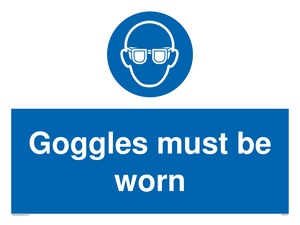 MP5721: Goggles must be worn Mandatory Sign