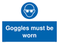 MP5721: Goggles must be worn Mandatory Sign