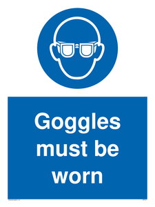 MP5721: Goggles must be worn Mandatory Sign