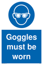 MP5721: Goggles must be worn Mandatory Sign