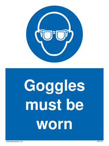 MP5721: Goggles must be worn Mandatory Sign