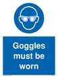 MP5721: Goggles must be worn Mandatory Sign