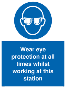 MP5727: Wear eye protection at all times Mandatory Sign