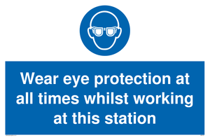 MP5727: Wear eye protection at all times Mandatory Sign
