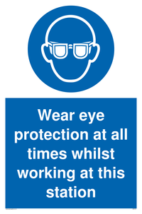 MP5727: Wear eye protection at all times Mandatory Sign