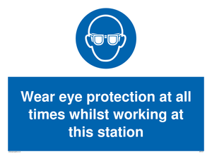 MP5727: Wear eye protection at all times Mandatory Sign