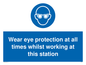 MP5727: Wear eye protection at all times Mandatory Sign