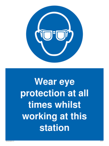 MP5727: Wear eye protection at all times Mandatory Sign