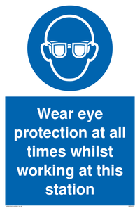 MP5727: Wear eye protection at all times Mandatory Sign