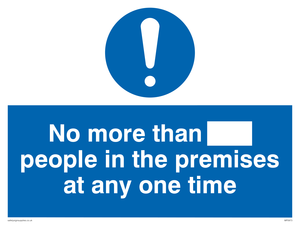 MP5973: No more than ___ people in the premises at any one time