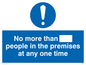MP5973: No more than ___ people in the premises at any one time