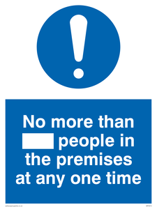MP5973: No more than ___ people in the premises at any one time
