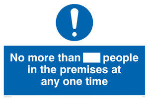 MP5973: No more than ___ people in the premises at any one time