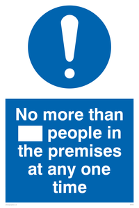 MP5973: No more than ___ people in the premises at any one time