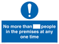MP5973: No more than ___ people in the premises at any one time