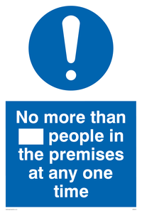 MP5973: No more than ___ people in the premises at any one time