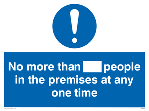 MP5973: No more than ___ people in the premises at any one time