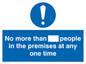 MP5973: No more than ___ people in the premises at any one time