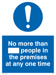 MP5973: No more than ___ people in the premises at any one time