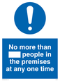 MP5973: No more than ___ people in the premises at any one time
