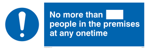 MP5973: No more than ___ people in the premises at any one time