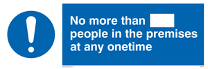 MP5973: No more than ___ people in the premises at any one time