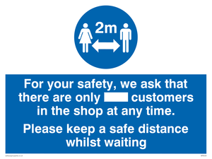 MP6028: For your safety, we ask that there are only ___ customers in the shop at any time. Please keep a safe