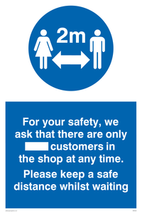 MP6028: For your safety, we ask that there are only ___ customers in the shop at any time. Please keep a safe