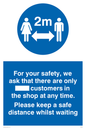 MP6028: For your safety, we ask that there are only ___ customers in the shop at any time. Please keep a safe