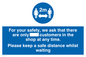MP6028: For your safety, we ask that there are only ___ customers in the shop at any time. Please keep a safe