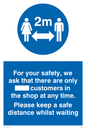 MP6028: For your safety, we ask that there are only ___ customers in the shop at any time. Please keep a safe