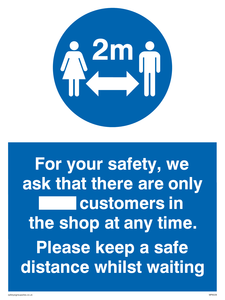MP6028: For your safety, we ask that there are only ___ customers in the shop at any time. Please keep a safe