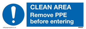 MP6030: Clean area. Remove PPE before entering