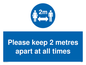 MP6057: keep 2 metres apart at all times