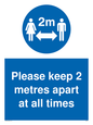 MP6057: keep 2 metres apart at all times