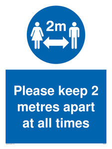 MP6057: keep 2 metres apart at all times