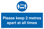 MP6057: keep 2 metres apart at all times