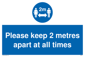 MP6057: keep 2 metres apart at all times