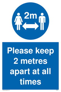 MP6057: keep 2 metres apart at all times