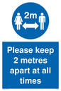 MP6057: keep 2 metres apart at all times
