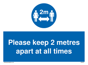 MP6057: keep 2 metres apart at all times