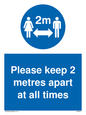 MP6057: keep 2 metres apart at all times