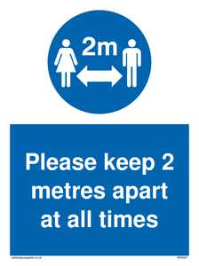 MP6057: keep 2 metres apart at all times