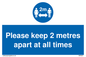 MP6057: keep 2 metres apart at all times