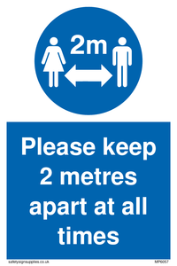 MP6057: keep 2 metres apart at all times