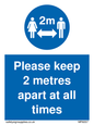 MP6057: keep 2 metres apart at all times
