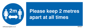 MP6057: keep 2 metres apart at all times
