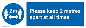 MP6057: keep 2 metres apart at all times
