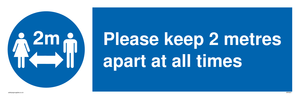 MP6057: keep 2 metres apart at all times