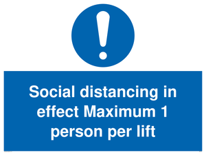 MP6102: Social distancing in effect Maximum 1 person per lift